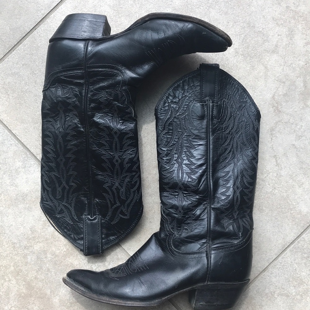 Justin Black Western Leather Boots